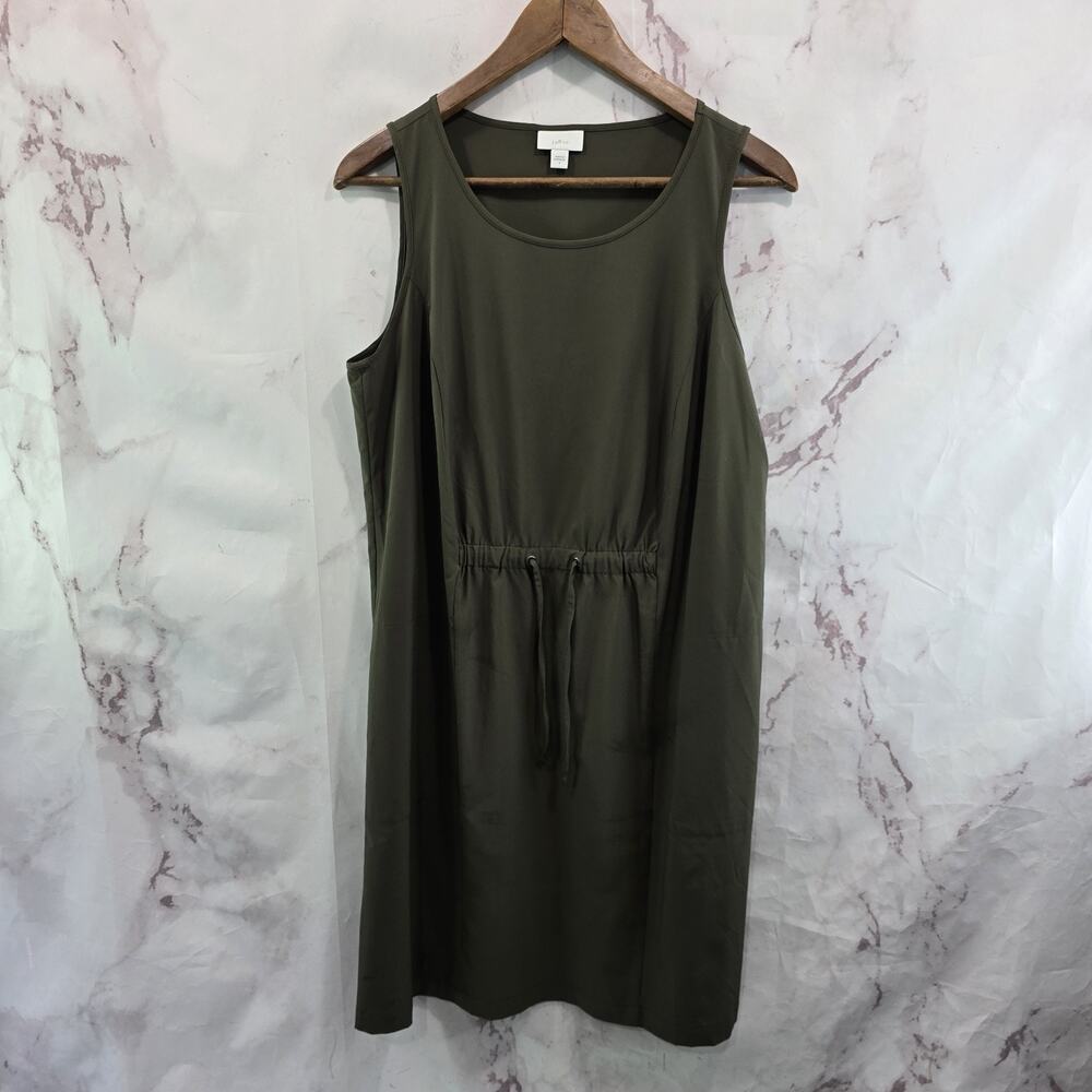 J Jill Dress Womens Small Brown Tank Fit Active Shift Knee Length Summer